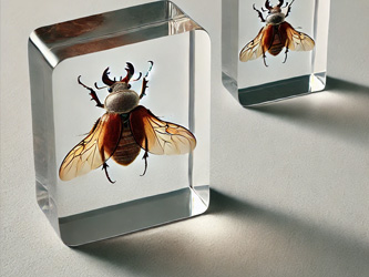 Inclusion d'un insecte en résine époxy